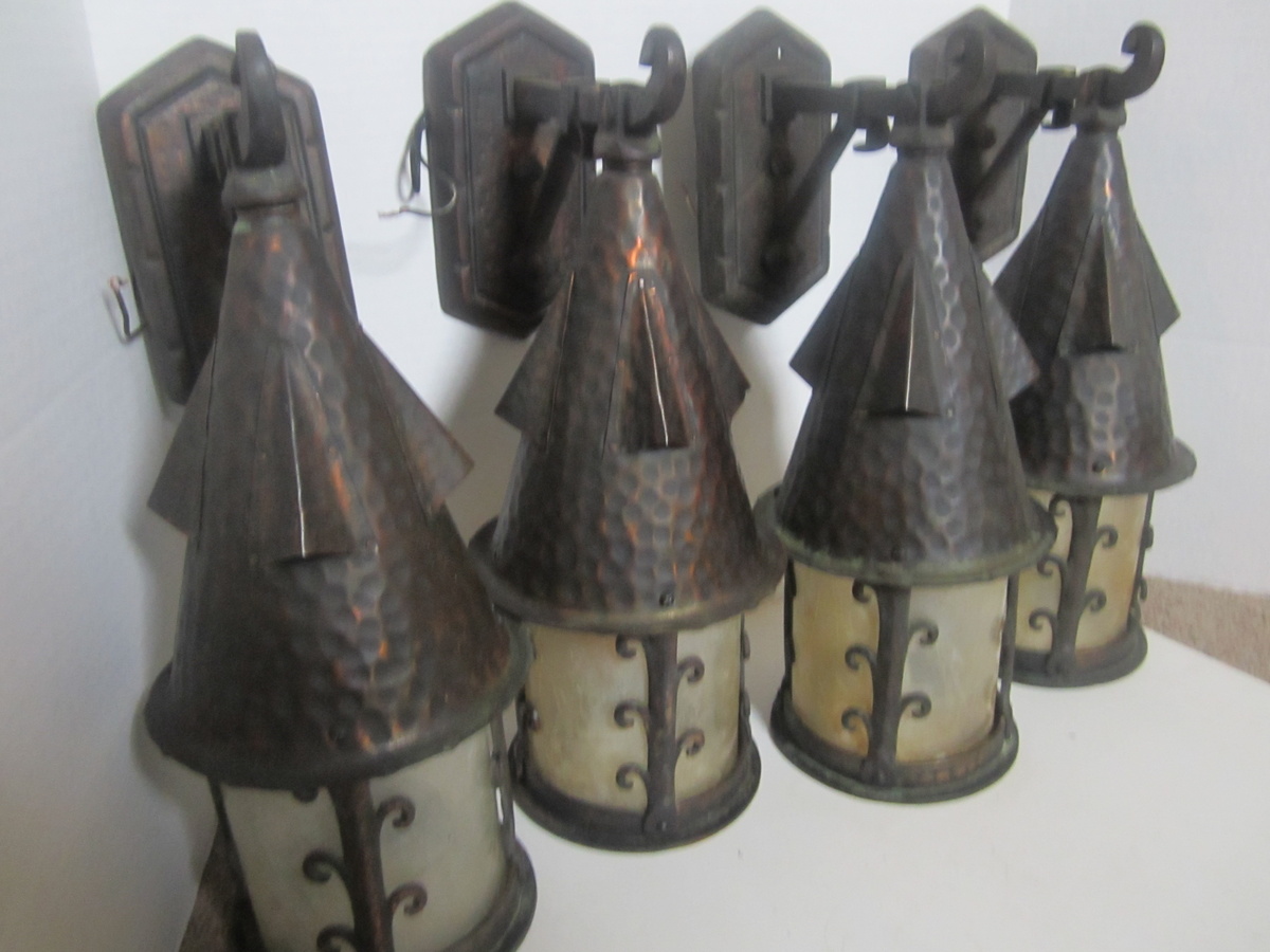 Exterior Interior Copper 2 pair wall arts & craft sconces 