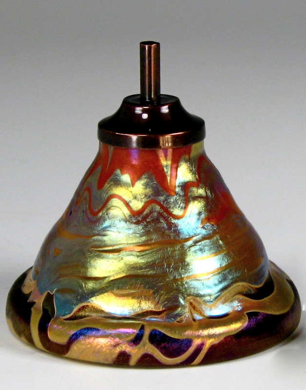 Loetz Hofstötter 358 Inkwell set piece circa 1900 - Art Glass