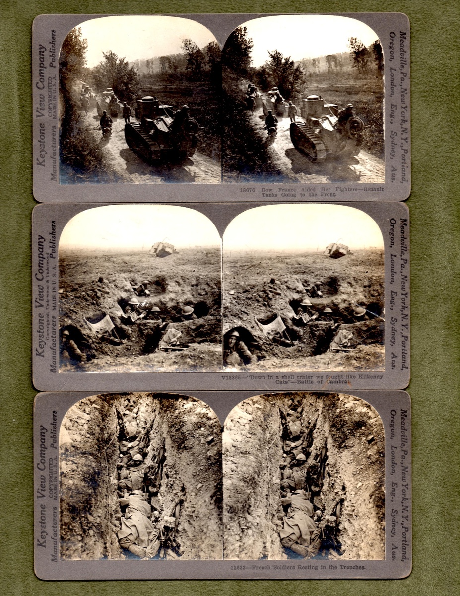 WWI Sterioviews - Tanks and Trench life