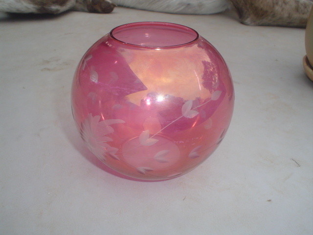round etched glass - Art Glass