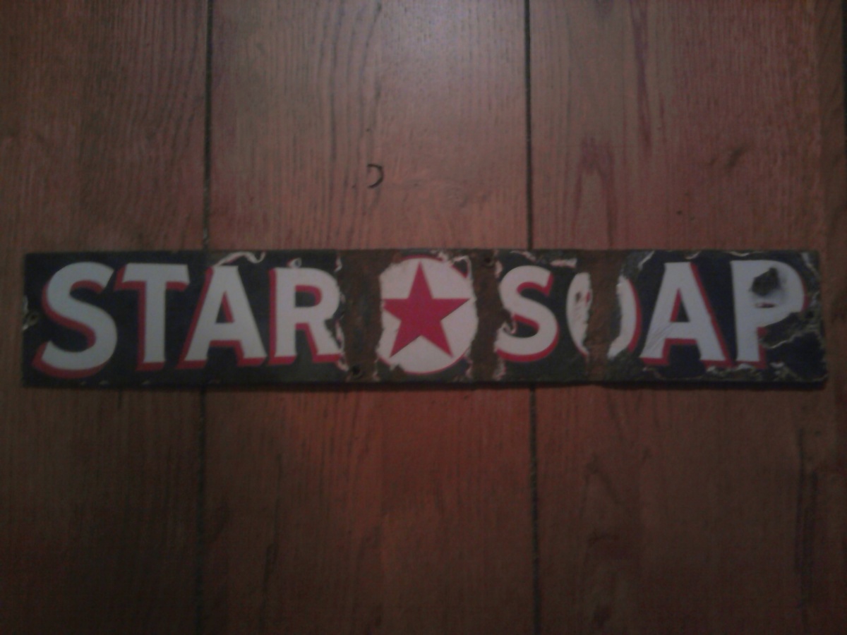 Very Early Star Soap Porcelain Sign