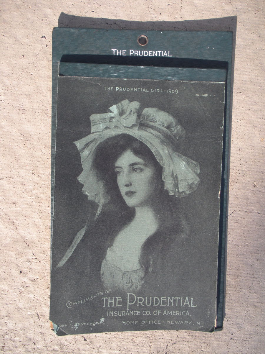 1909 Prudential Calendar - Diary of a busy young lady, Columbia MO - Advertising