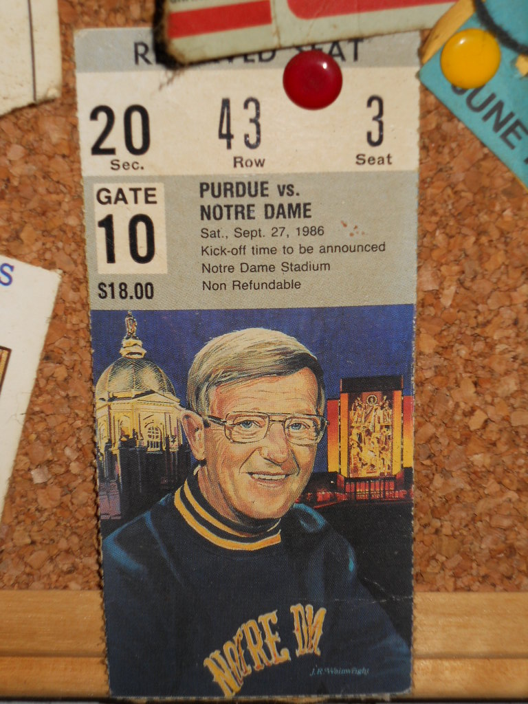 Purdue vs Notre Dame ticket stub Sept.27 1986 - Football
