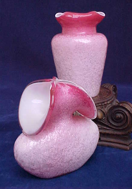 Stevens and Williams SPANGLE Art Glass Vases...