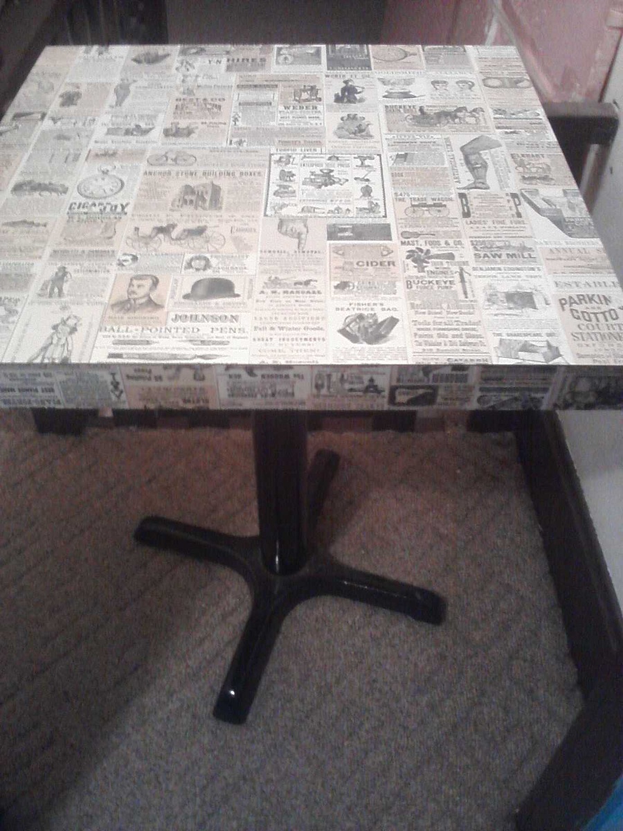 Unique, old American Newspaper Print Table - Furniture