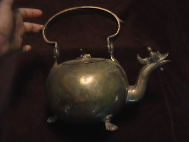 Dragon Tea kettle and an Old Metal Container made in Belgium - Asian