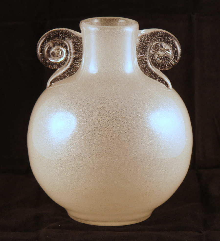 Pulegoso Vase in White & Clear - Beranek - Designed by Vlasta Lichtagova in 1944/1945