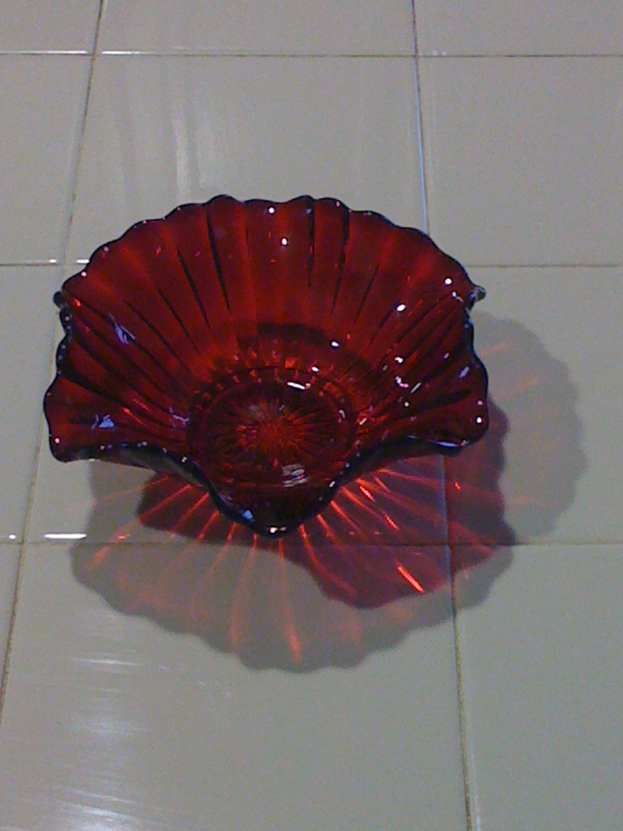 My favorite color red candy dish for Christmas & Valentines   - Glassware
