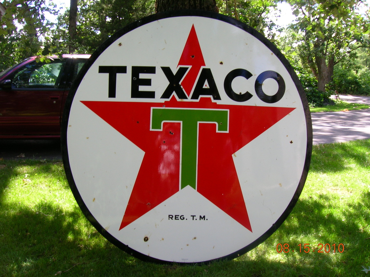 1955 72 inch texaco sign double sided - Petroliana