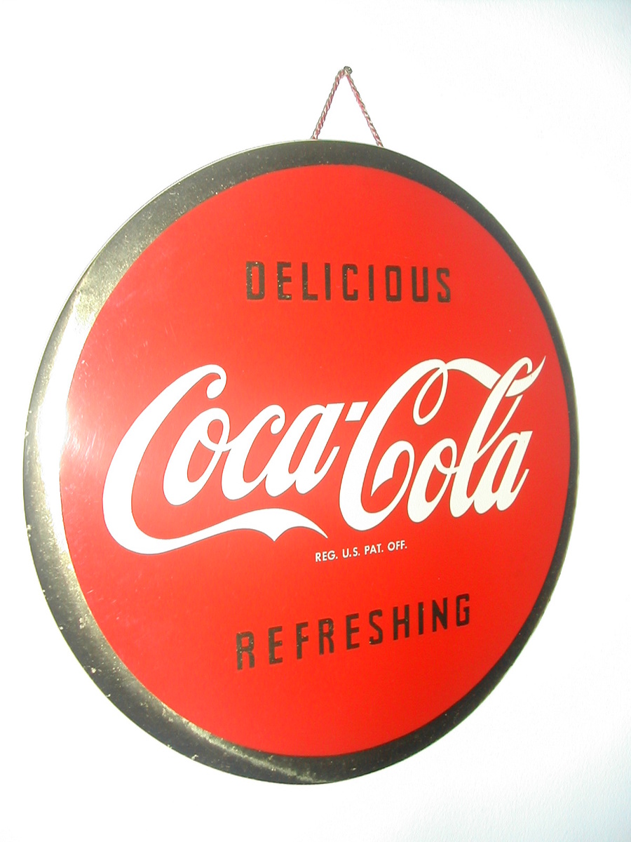 1940's Coca-Cola 9" Round Celluloid Sign 