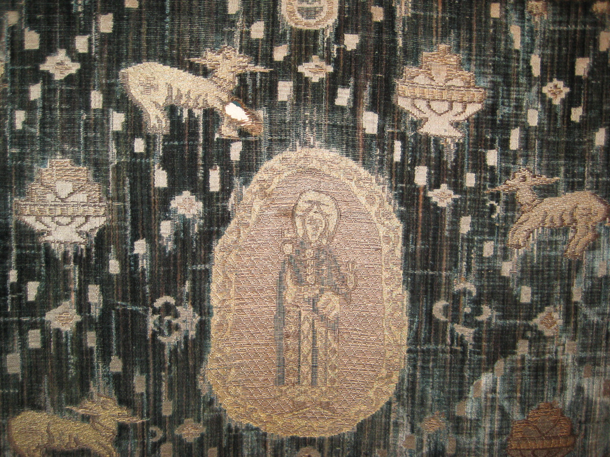 Very old silk/velvet cloth with unusual figures