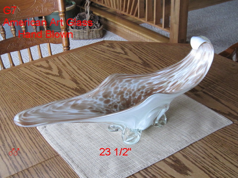 Unique Hand Blown Glass Dish... American Art Glass? Art Nouveau? 
