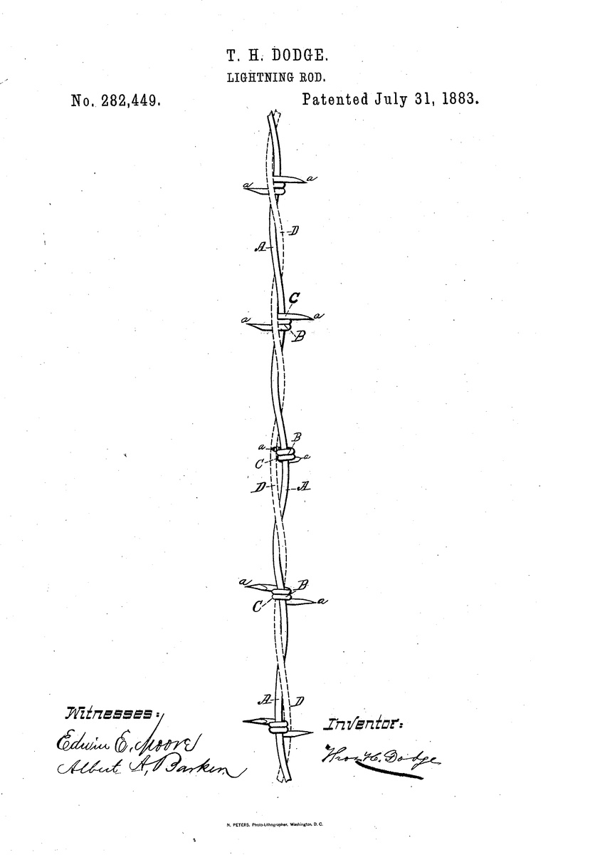 Lightning Rod Barbed Wire Patent & Dodge Star