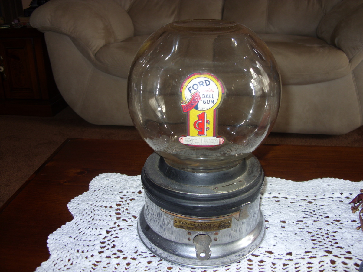 ford 1 cent bubble gum machine