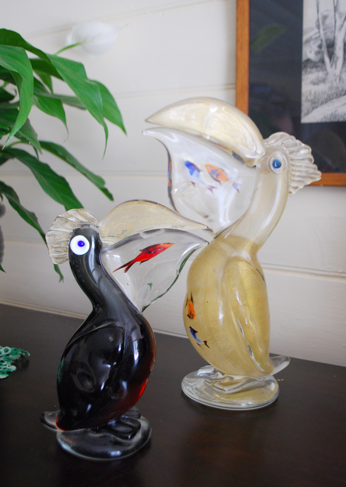 Murano pelicans - Art Glass
