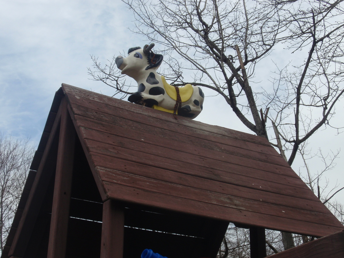 Old spring toy I mounted to my daughter's swingset - Animals