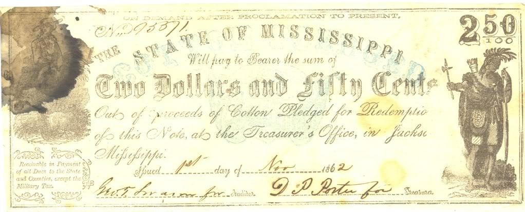 Confederate Money $3 bill and $2.50 bill - US Paper Money