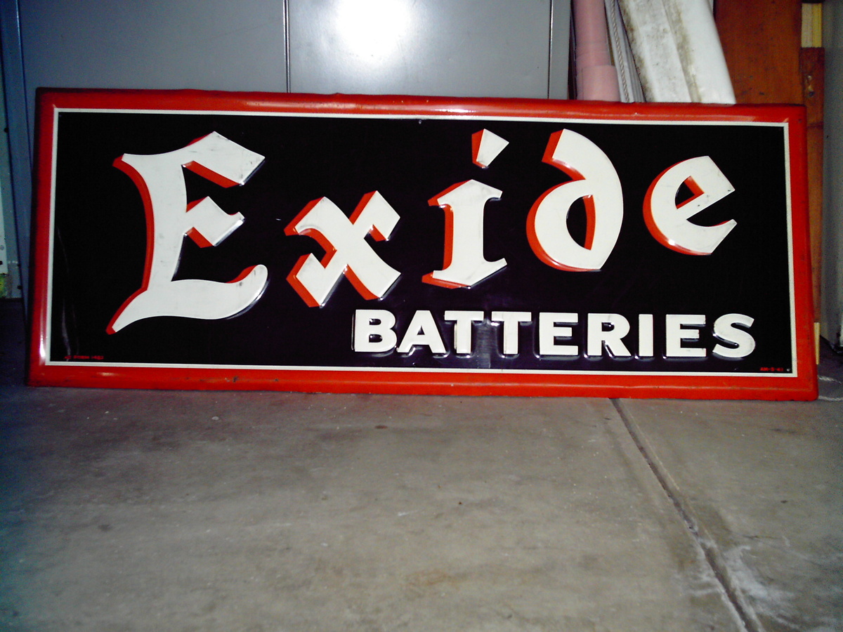 1941 EXIDE BATTERIES sign