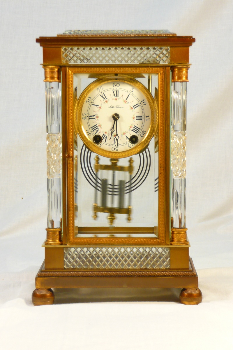 Seth Thomas "Empire No. 30" Cut Glass Crystal Regulator