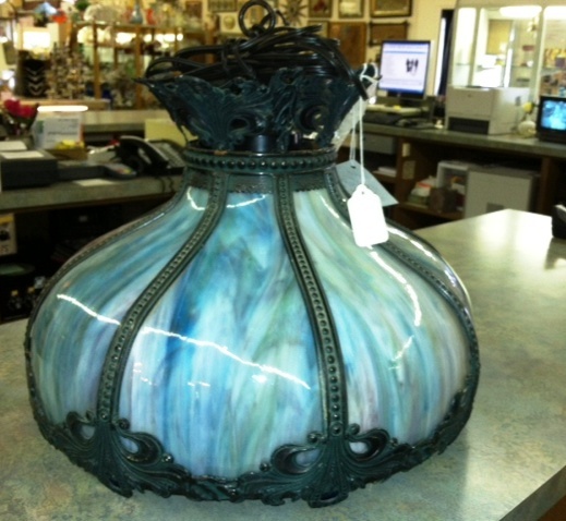 Slag Glass Hanging Lamp 