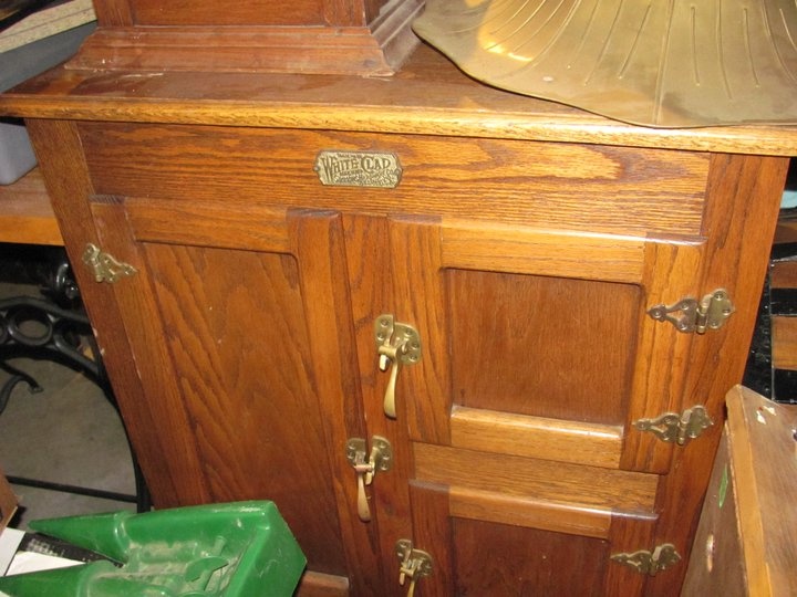antique ice chests, china cabinet, large jewerly box with key - Furniture