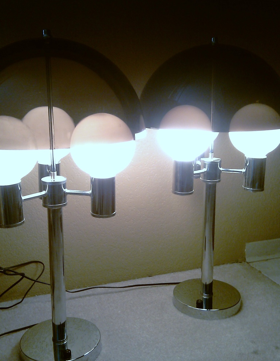 Smoked Lucite Lamps