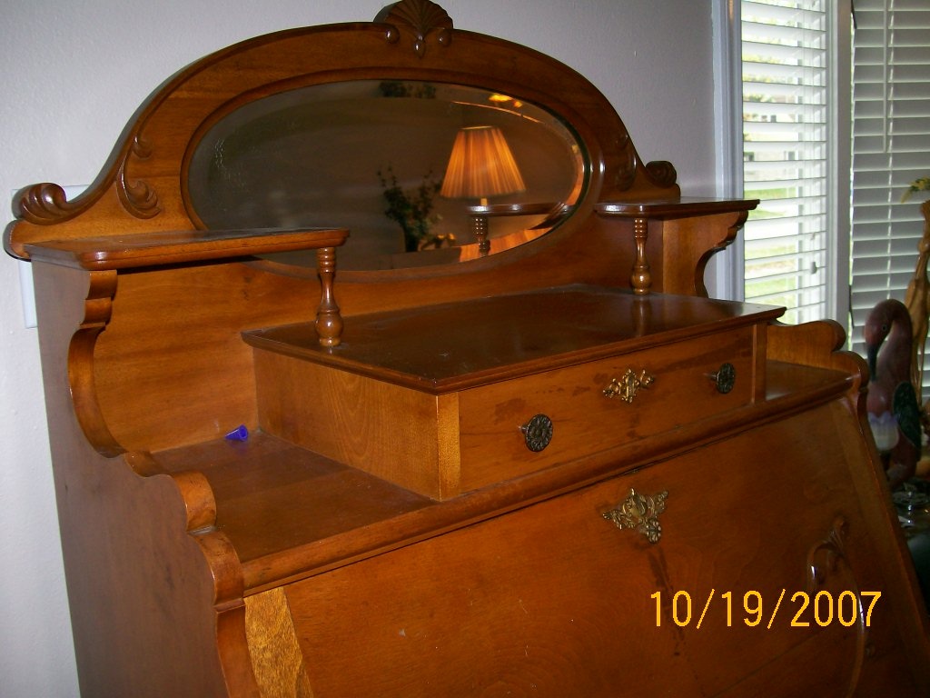 Vintage Secretary desk unknown maker and my hair do :-) - Furniture