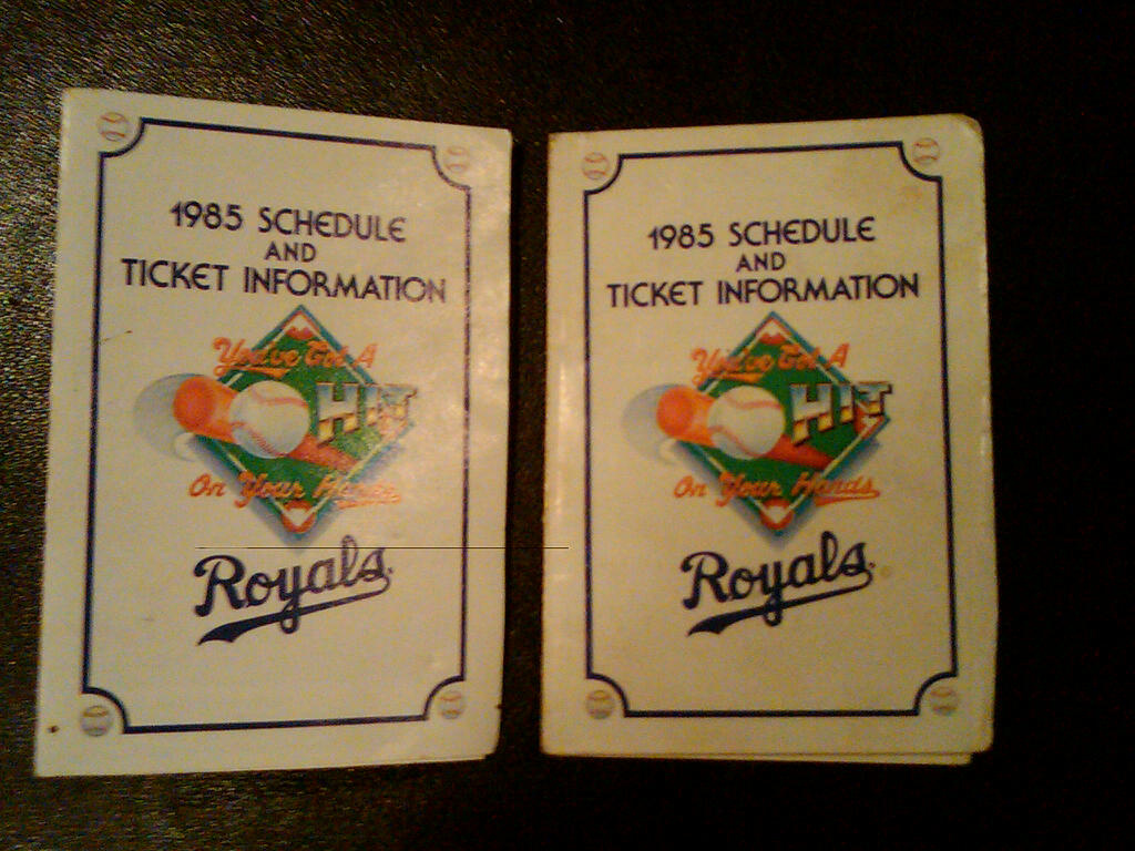 1985 Kansas City Royals pocket schedule