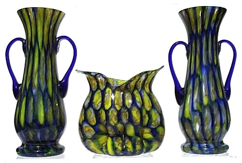 A RARE DECO KRALIK HONEYCOMB SET