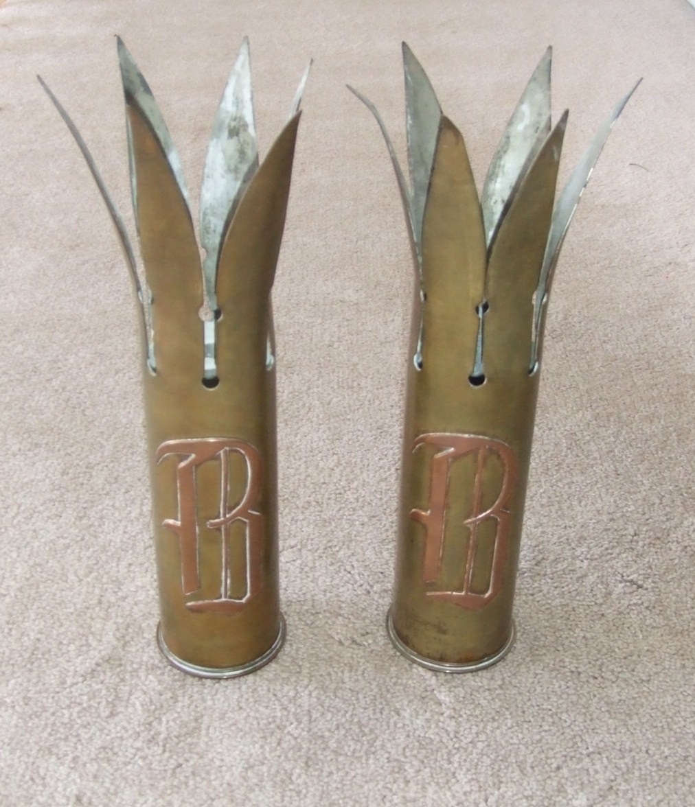 WW1 USN Trench Art Vases