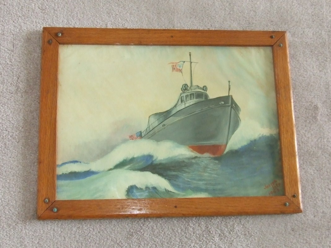 Original WW2 era painting of a USN PT boat