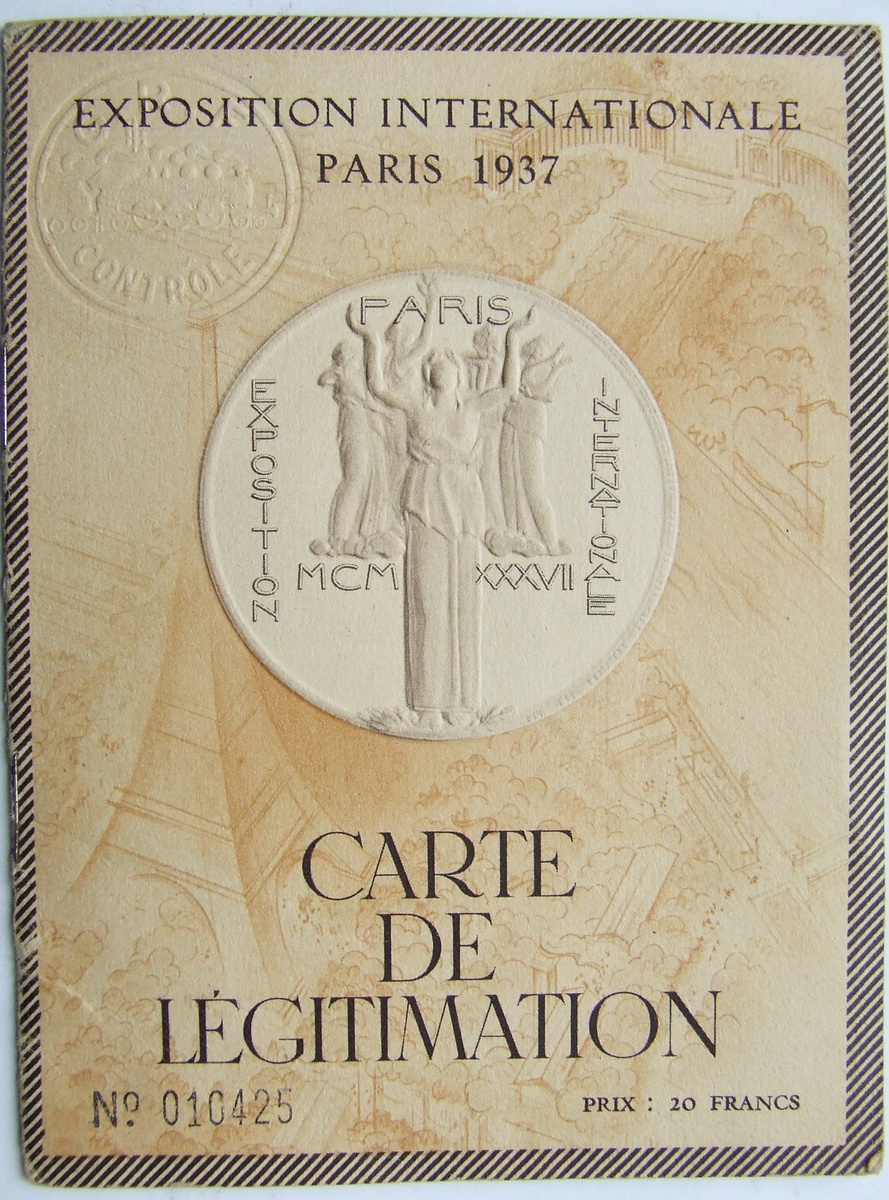 1937 Exposition Internationale des Arts et Techniques dans la Vie Moderne Ligitimate Card