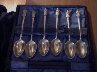 6 of the 12 Disciples spoons.(I think sugar spoons)