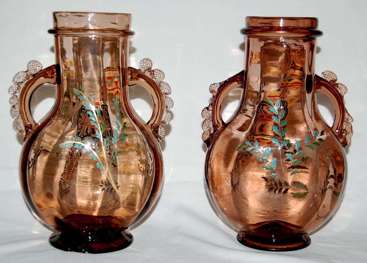 Pair of Auguste Jean glass vases  - Art Glass