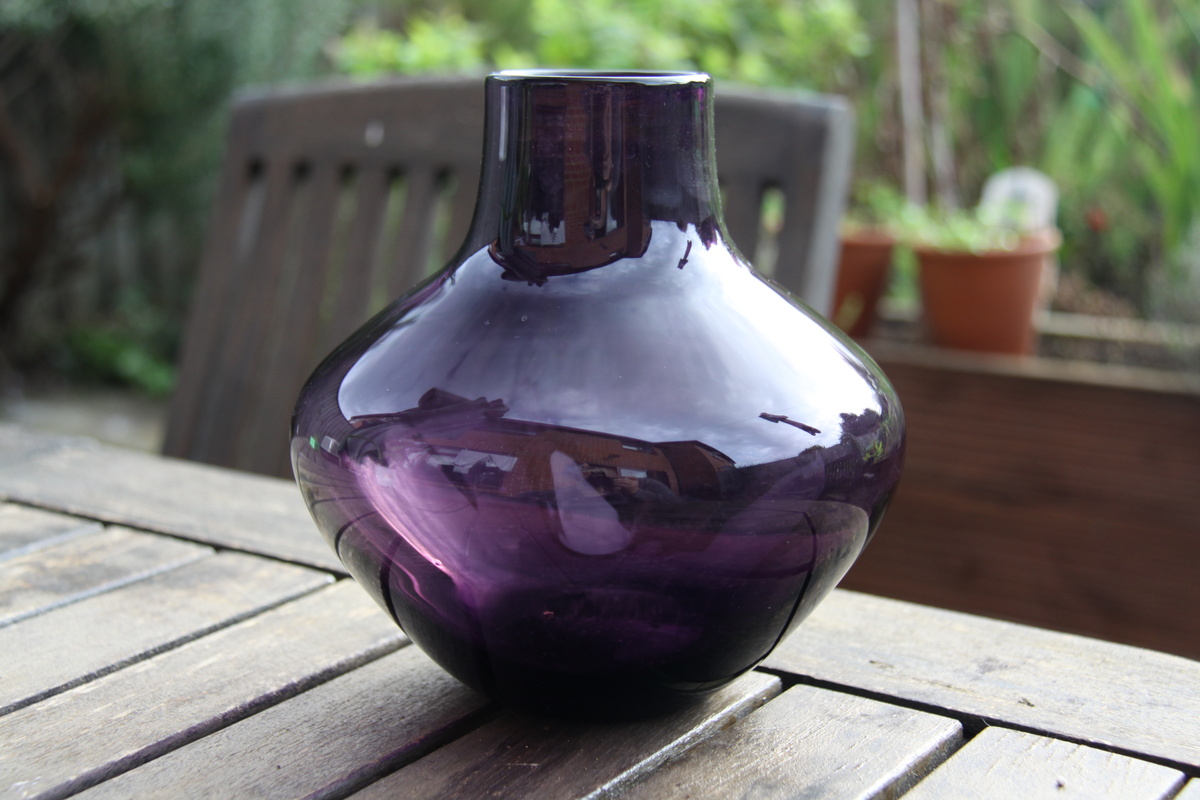 A Geoffrey Baxter Whitefriars Soda Glass vase pattern number 9599 c1966-70