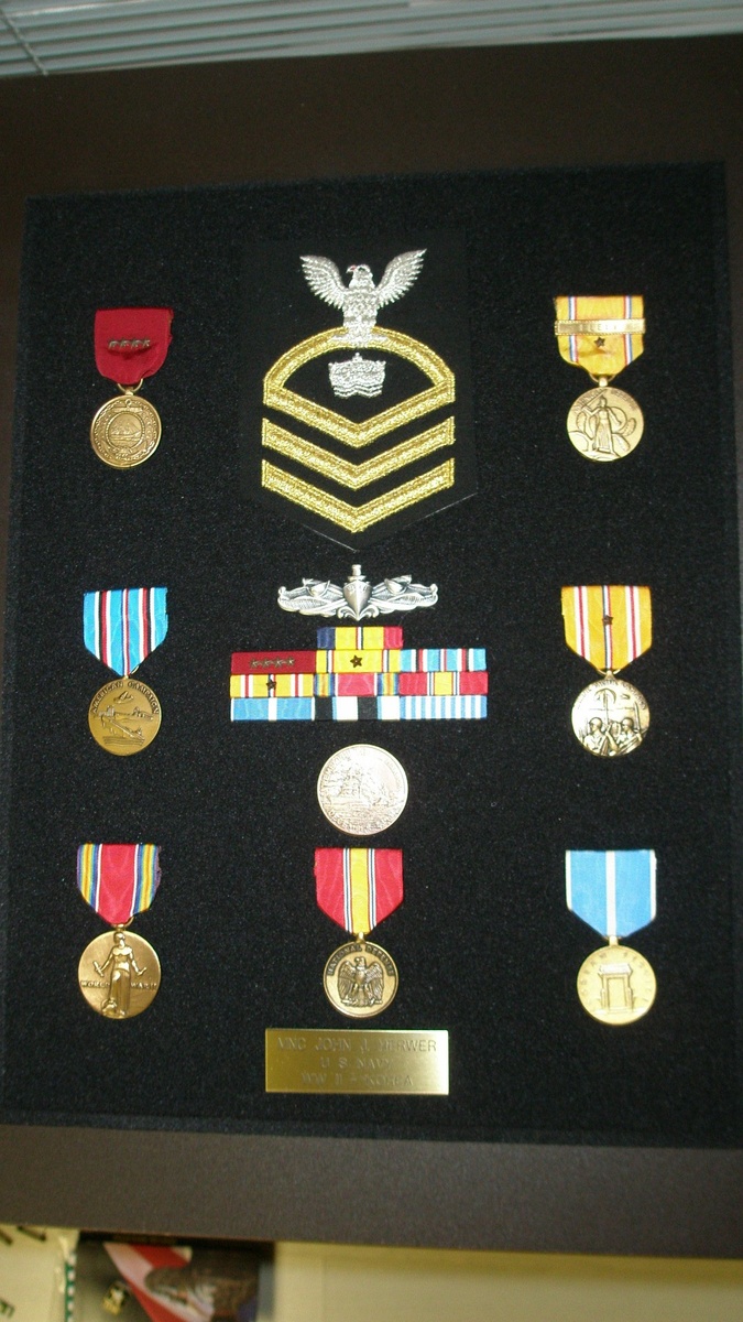 My Dad's U.S. Navy Medals in a Shadow Box - Military and Wartime