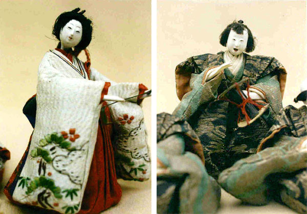 Two Japanese dolls from Huguette Clark's collection, from snapshots among her personal papers. (Via the estate of Huguette M. Clark from EmptyMansionsBook.com)