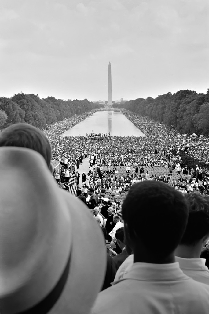 The National Mall during the March on Washington in 1963, as documented by Warren K. Leffler. Via the Library of Congress.