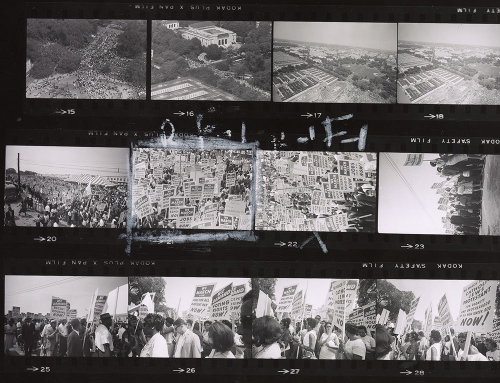 A selection of Marion S. Trikosko's negatives from the 1963 March on Washington, with the photographer's notes. Via the Library of Congress.