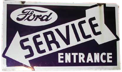 Ford Service Entrance 12” metal  Dealer sign